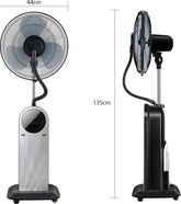 Aigostar Ventilator staand - Statiefventilator - Mist Ventilator - Grijs •